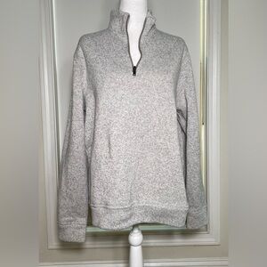 Womens Long Sleeve Pullover Gray Sweatshirt Size Large